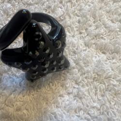 Bague cristaluna asteria acrylique noir swarovski jet neuf