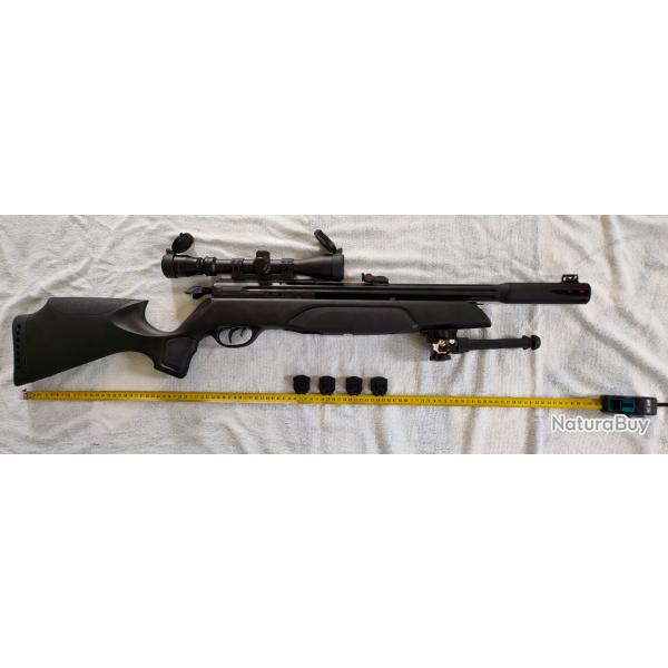 Carabine GAMO ARROW calibre 4,5 MM / .177 avec 4 chargeurs + bipied + lunette + rail picatinny.