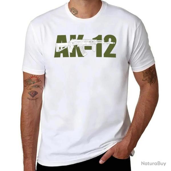 T-shirt fusil d'assaut AK-12 - Blanc / 5XL