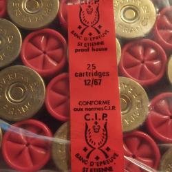 25 cartouches calibre 12/67 n°7,5