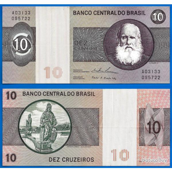Bresil 10 Cruzeiros 1974 Sign 18 Billet Cruzeiros