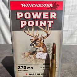 Munition de chasse Winchester cal. 270 Winchester, Ogive Power Point, 150 grains