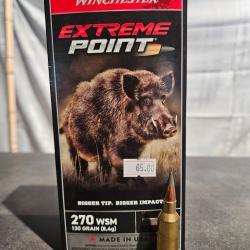 Munition de chasse Winchester cal. 270 WSM, Ogive Extrem Point, 130 grains