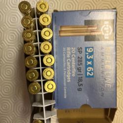 15 balles de 9,3 x 62 PPU de 18,5 grammes.Mise à prix 1euro sans réserve.