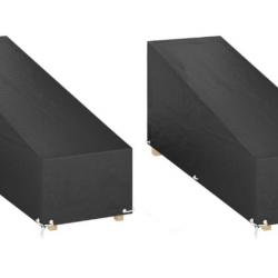 Housses noires en PE pour chaise longue 2 pcs - Protection extérieure résistante 200x65x35/60 cm
