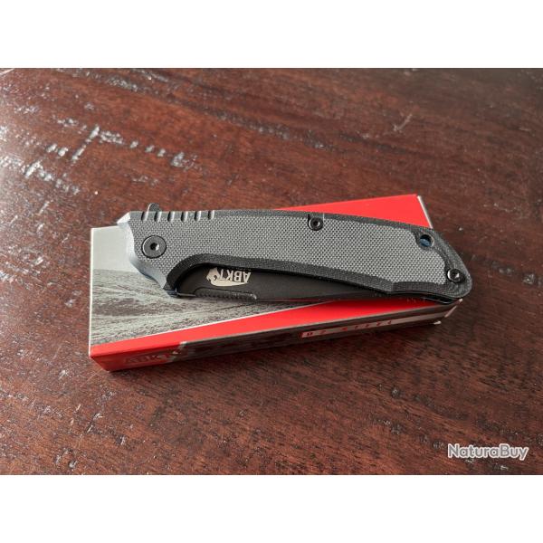 Couteau Tactical ABKT Tac Predator Blue Tanto Lame Acier D2 Manche G-10 Linerlock Clip AB026BL