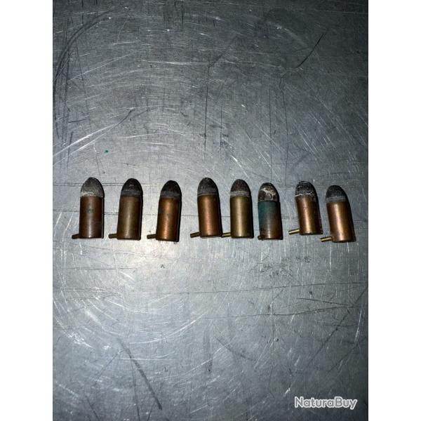 1 LOT DE 8 BALLES ORIGINALES CALIBRE 7 mm  broche