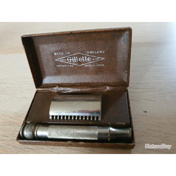 Rasoir Gilette WWI WWII made in England made in USA paquetage soldat quipement Tommy GI officier