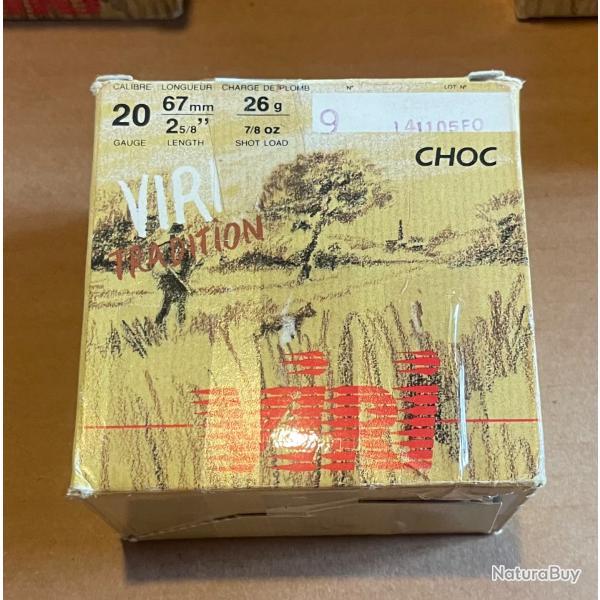 25 Cartouches VIRI Choc Calibre 20/67 N9