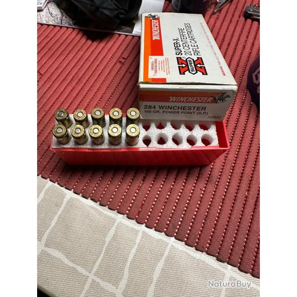 10 munitions 284 Winchester 150gr power point