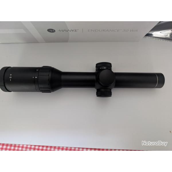 Lunette de battue neuve 1x4x24HAWKE modele ENDURANCE 30 WAL4 A Dot