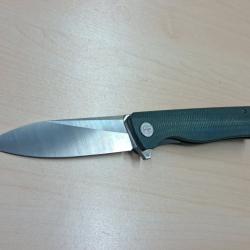 Couteau PETRIEFIED FISH PF818 flipper assisté fluide, Micarta vert