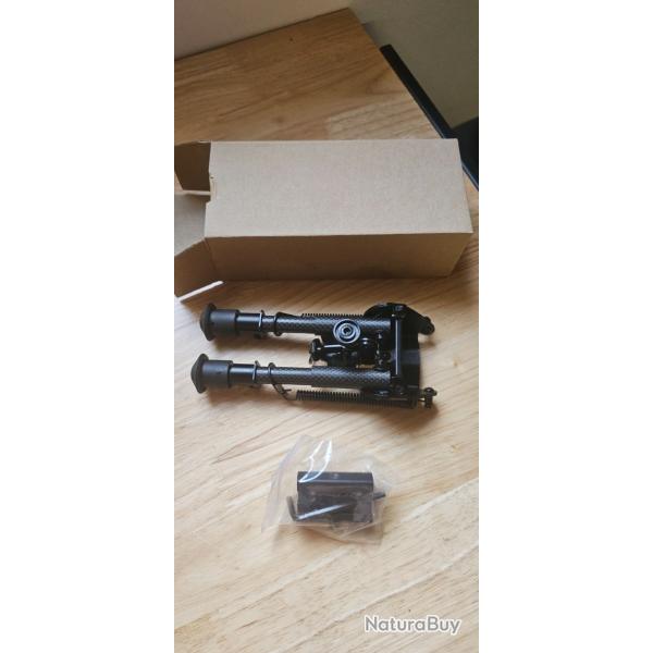 Neuf Bipied carbone fixation grenadire avec adaptateur rail picatinny