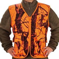Gilet de chasse orange traque et battue - LIVRAISON GRATUITE