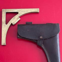 Niveau de pointage d'artillerie / mortier J Carpentier Paris 1914-1918 avec son étui en cuir