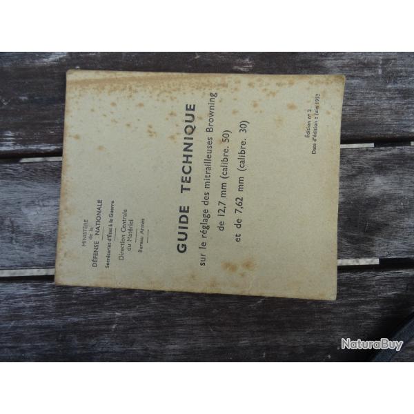 guide technique sur le rglage des mitrailleuses browning