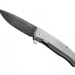 Couteau Lionsteel MYTO lame acier damas inox +manche en titanium gris
