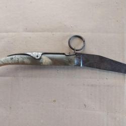 COUTEAU PLIANT MARQUE LABARGE  STYLE COUTEAU POILU 1914-1918 MANCHE CORNE