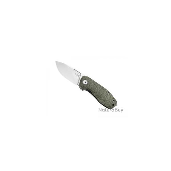 Couteau Lionsteel NANO lame acier CPM MagnaCut satin +manche micarta vert
