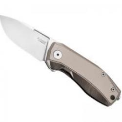 Couteau Lionsteel NANO lame acier CPM MagnaCut satiné +manche titanium 6AL4V bronze