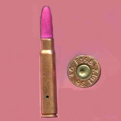 7.92 mm Mauser Allemagne 39-45 - étui acier cuivré - amorce laiton - à blanc balle bois rose