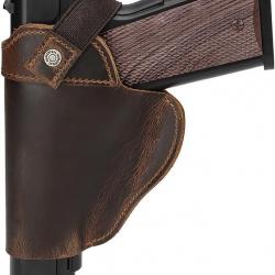 Holster pour gaucher en cuir - café - LIVRAISON GRATUITE