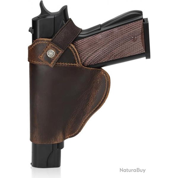 Holster pour gaucher en cuir - caf - LIVRAISON GRATUITE