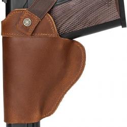 Holster pour gaucher en cuir - marron - LIVRAISON GRATUITE