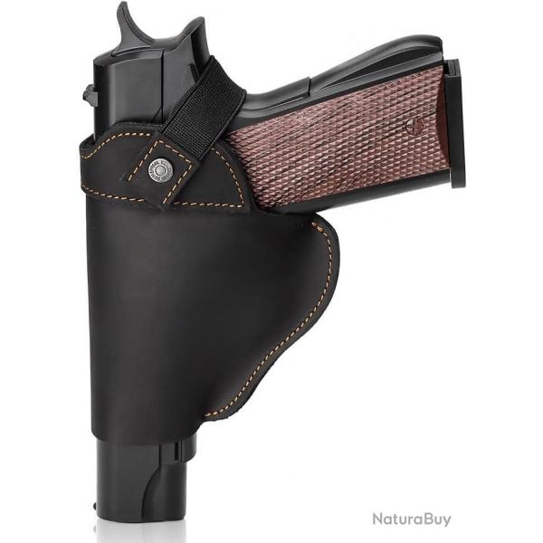 Holster pour gaucher en cuir - noir - LIVRAISON GRATUITE