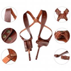 Holster d'épaule avec 2 portes chargeurs - cuir premium - LIVRAISON GRATUITE