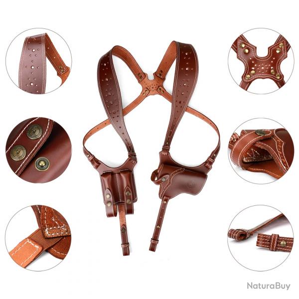 Holster d'paule avec 2 portes chargeurs - cuir premium - LIVRAISON GRATUITE