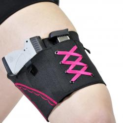 Holster de cuisse pour femme port dissimulé - gauchère ou droitière - rose - LIVRAISON GRATUITE