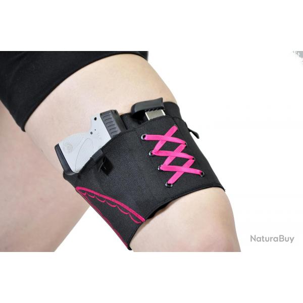 Holster de cuisse pour femme port dissimul - gauchre ou droitire - rose - LIVRAISON GRATUITE