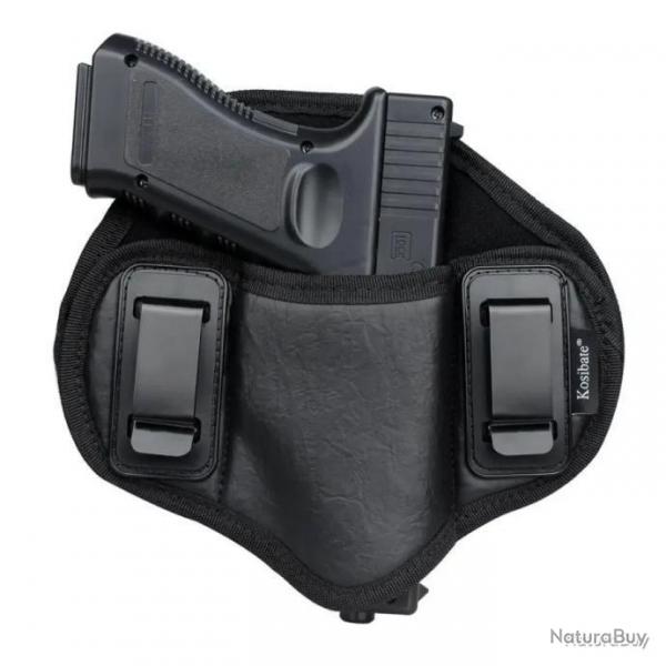 Holster universel pour port dissimul - cuir noir - LIVRAISON GRATUITE