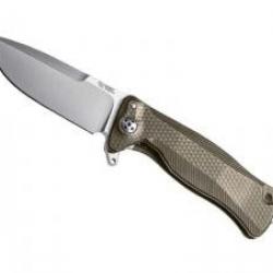 Couteau Lionsteel SR11 lame acier Sleipner satiné +manche titanium 6AL4V bronzé +étui