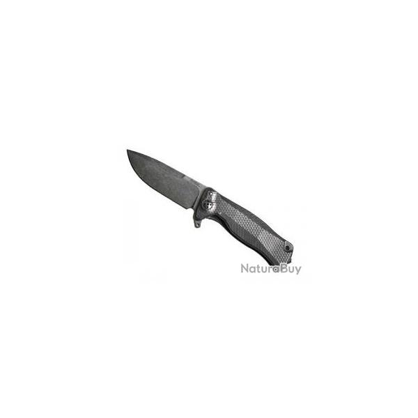 Couteau Lionsteel SR11 lame acier Sleipner finition blackwash +manche titanium 6AL4V noir +tui