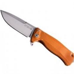 Couteau Lionsteel SR22 lame acier Sleipner satiné +manche aluminium orange