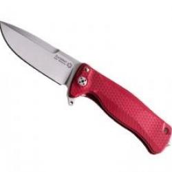 Couteau Lionsteel SR22 lame acier Sleipner satiné +manche aluminium rouge