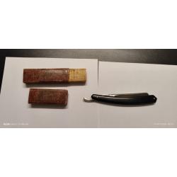 Rasoir 'coupe chou' le Dandy avec son cuir d'affutage.