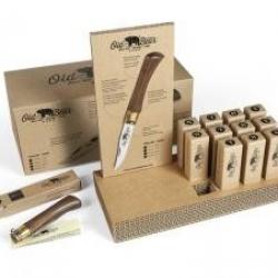 Présentoir 12 couteaux Old bear manche en noyer + 1 offert