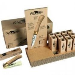 Présentoir 12 couteaux Old bear manche en olivier + 1 offert