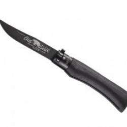 Couteau Old Bear Total Black taille XL lame acier 1.4060 revêtement PTFE noir manche en bois d'ayous