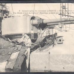 CPA - Marine Militaire - La catastrophe du cuirassé "LIBERTÉ" - 25 septembre 1911 N°3738