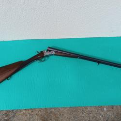 Joli petit fusil artisanal français gravé juxtaposé extra léger 2,4kg cal 12 ch76