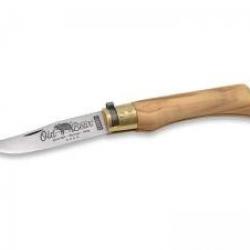 Couteau Old Bear taille L lame acier carbone C67 satiné manche en olivier