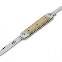 Couteau Maserin SESSANTESIMO 2 pièces acier 420 +manche en micarta blanc +pochette