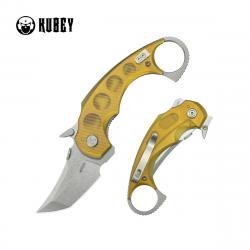 Couteau Kubey Jaw Karambit Lame Tanto Acier 14C28N Manche Ultem Translucide Linerlock KIVT KUB439C