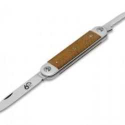 Couteau Maserin SESSANTESIMO 2 pièces acier 420 +manche en micarta jaune +pochette