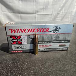 Cartouches Winchester Calibre .300 BLK Subsoniques 200 Grain - Ogive Power Point - Boîte de 20