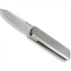 Couteau Maserin SILVER lame acier ELMAX satiné à cran intérieur manche titanium 6AL4V